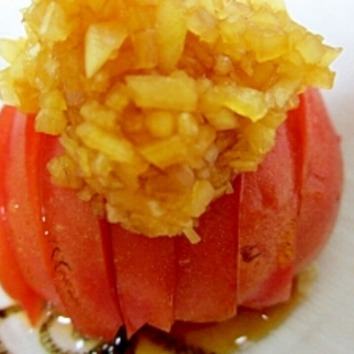 かぼす醤油玉ねぎのトマトサラダ